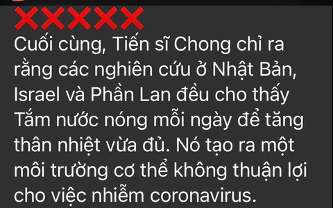 Lan truyền tin đồn "Tắm nước nóng để tránh nhiễm Covid-19": Chuyên gia nói gì?