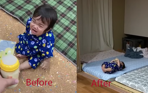 Đang đói bụng mà mẹ lại pha sữa quá chậm, bé gái có phản ứng khiến hội mẹ bỉm thốt lên: "Giống hệt con mình"