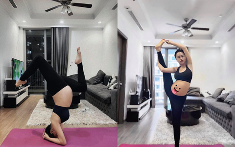 DJ Tít bầu 8 tháng tạo dáng "trồng chuối" cực điêu luyện, đáp trả thế nào khi bị nói nguy hiểm cho thai nhi?