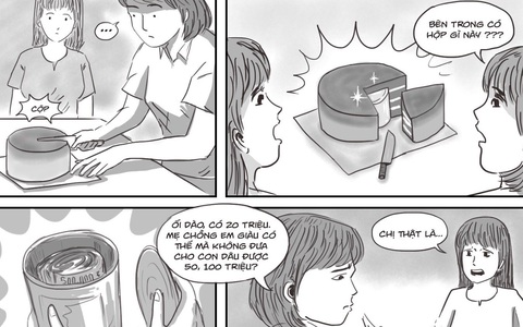 Mẹ chồng đến thăm con dâu ở cữ nhưng chỉ đem theo ổ bánh bông lan, nào ngờ cắt bánh ra, cả nhà tôi đều sửng sốt