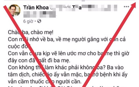 TP.HCM xử phạt người đăng thông tin sai sự thật "bác sĩ Khoa rút ống thở của mẹ cứu sản phụ mắc COVID-19"