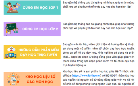 Bộ GD-ĐT công bố nguồn bài giảng, học liệu số phục vụ dạy học trực tuyến