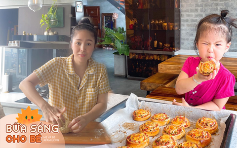Trổ tài làm bữa sáng "thơm khắp nhà" cho các con, diễn viên Lê Phương lại khiến fan xuýt xoa vì quá khéo