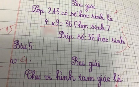 Bài toán 4 x 9 = 36 bị giáo viên gạch sai rồi cho đáp án như cũ, phụ huynh thắc mắc hỏi cho ra lẽ: Lời giải thích bất ngờ