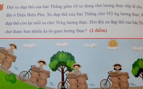 Bài toán lớp 3 với chi tiết 'xe đạp chở 352kg' gây tranh cãi, giáo viên nói gì?
