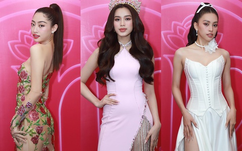 Dàn mỹ nhân hội ngộ tại thảm đỏ Hoa hậu Việt Nam: Tiểu Vy, Lương Thùy Linh bất ngờ "lép vế" trước đàn em