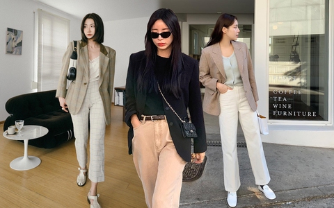 Phối 5 kiểu quần dài với áo blazer để thêm sành điệu