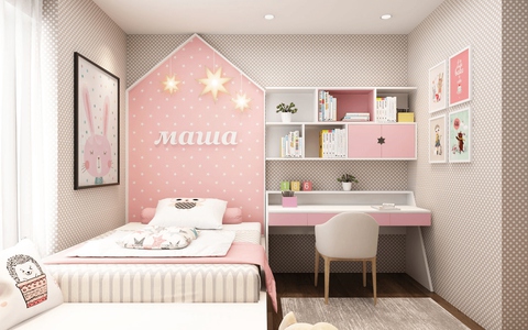 Trang trí tường phòng bé gái đẹp như mơ
