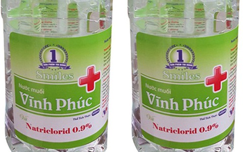 Thu hồi toàn quốc lô nước muối Vĩnh Phúc kém chất lượng