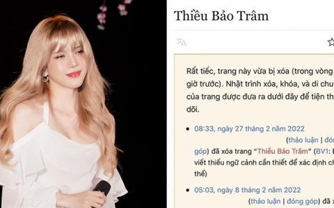 Thiều Bảo Trâm bất ngờ “bay màu” trên Wikipedia, lý do vì bị “biểu quyết xóa bài”?