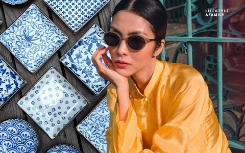 Tăng Thanh Hà tiếp tục khẳng định một niềm đam mê bất diệt với dòng gốm sứ xanh, nhìn vào thôi đã thấy mê