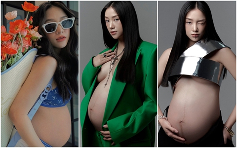 Vợ thiếu gia tập đoàn may mặc khoe bụng bầu đẹp mê dù sắp đẻ, khẳng định đây mới là lúc body đẹp nhất trần đời