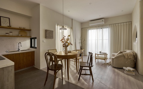 Căn hộ chưa tới 60m² ở Ecopark tưởng nhỏ khi "biến hóa" theo phong cách Wabi sabi của Nhật lại thành không gian sống vạn người mơ ước