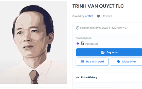 Hình NFT ông Trịnh Văn Quyết được bán với giá gần 17.000 USD