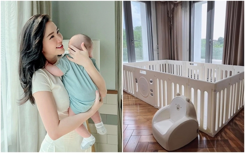 Chiều con như Bảo Thy: Order đồ organic siêu đắt từ tận Hàn Quốc về, 2 bố mẹ hì hục cả tối lắp đồ cho quý tử