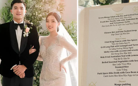 Menu tiệc cưới Hà Đức Chinh ở khách sạn sang xịn bậc nhất Hà Nội có gì?