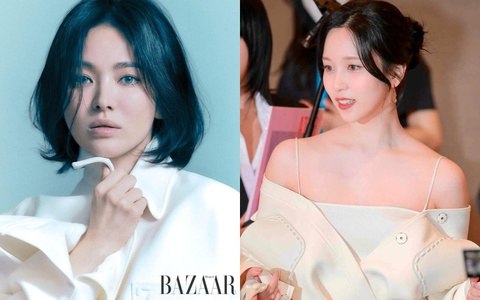 Diện cùng 1 chiếc áo: Song Hye Kyo kín như bưng, Mina (Twice) chơi chiêu hờ hững, lả lướt đến khó nhận ra bản gốc