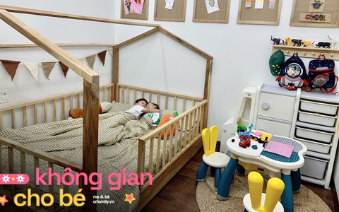 2 bé trai hào hứng khoe ''Đây là nhà của con'' - Căn phòng chỉ 8,4m2 được mẹ bỉm khéo léo thiết kế thành một thế giới thu nhỏ 