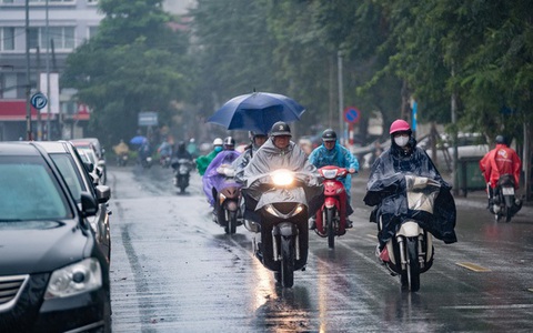 Miền Bắc bắt đầu mưa lớn từ chiều tối và đêm nay