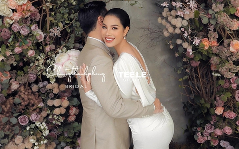 Hé lộ ảnh cưới của Phạm Hương và ông xã doanh nhân: Cô dâu đẹp tựa nàng thơ, chú rể gây chú ý vì điều này