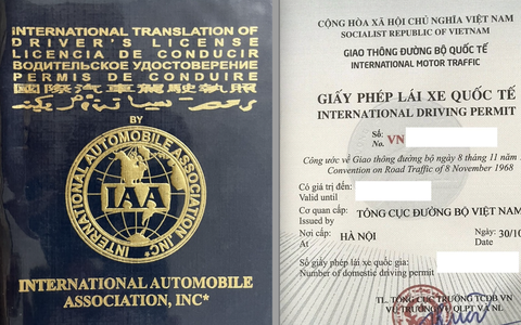 Giấy phép lái xe quốc tế IAA không được công nhận tại Việt Nam