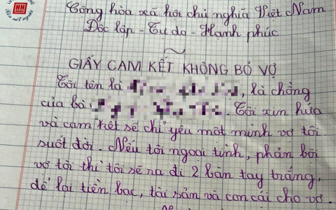 Bé gái soạn ‘giấy cam kết không bỏ vợ’ cho bố ký, đọc nội dung mà toát mồ hôi