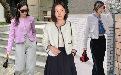 10 cách diện áo khoác vải tweed trẻ trung để đi du xuân