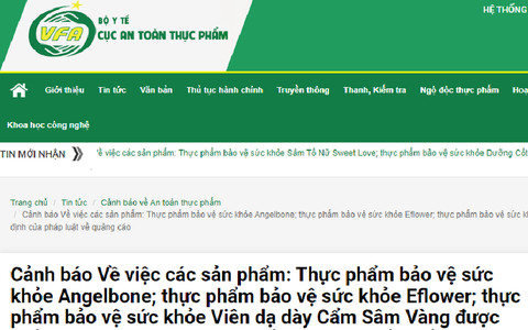 Cảnh báo 3 sản phẩm thực phẩm bảo vệ sức khoẻ vi phạm quảng cáo