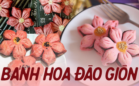 Bánh hoa đào may mắn: Bày mâm lễ ngày vía Thần Tài hay cúng ngày Rằm tháng Giêng đều rất hợp