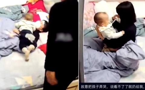Cảnh vợ ốm bẹp, chồng quát nạt quẳng con lên giường bắt chăm sóc gây phẫn nộ