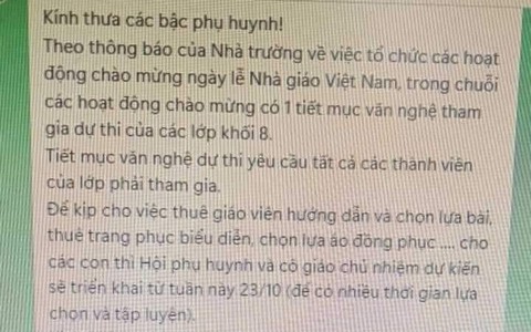 Xôn xao thông tin thu 700.000 đồng/học sinh phục vụ Ngày nhà giáo Việt Nam