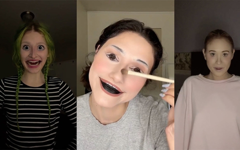 Sốt xình xịch kiểu trang điểm 'nhái' robot kinh dị trên TikTok