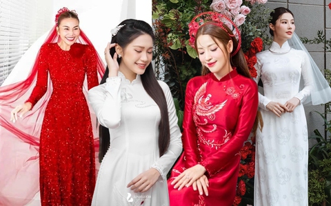 Áo dài cưới 2023: Tập trung vào thiết kế truyền thống, có cô dâu đạt "kỷ lục" thay tới 4 bộ khác nhau