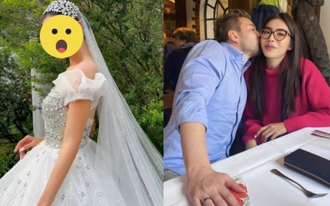 Minh Tú bất ngờ lộ diện với váy cưới sau màn cầu hôn bạn trai ngoại quốc, nhan sắc thế nào?