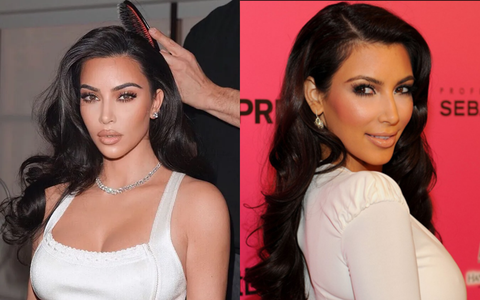 Kim Kardashian 5 ngày mới gội đầu vẫn có chiêu "giấu" tóc bết cực đỉnh