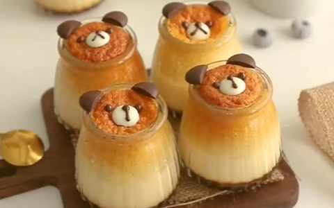 Bánh gato flan hình gấu cực đáng yêu, cách làm lại không hề khó