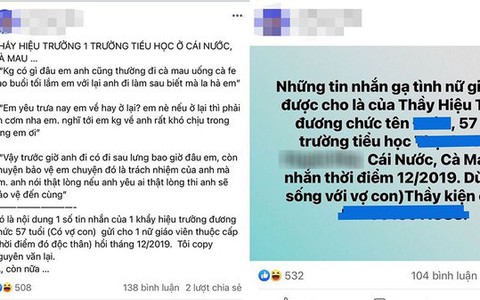 Kiểm điểm hiệu trưởng nhắn tin nhạy cảm với nữ giáo viên