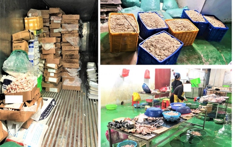 Phát hiện hơn 9 tấn chân gà, lòng lợn không rõ nguồn gốc ở Bắc Giang