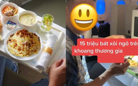 Review bát xôi ngô 15 triệu đồng trên máy bay, TikToker bị cộng đồng mạng chê bai dữ dội vì "làm màu" quá
