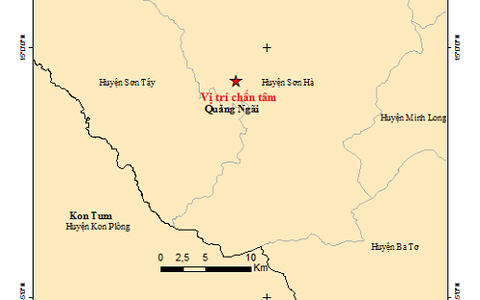 Quảng Ngãi, Kon Tum liên tiếp xảy ra động đất