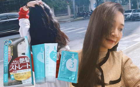 Tự duỗi tóc tại nhà với bộ sản phẩm của Nhật 200k: Cô nàng tóc bông xù cực kỳ tâm đắc với kết quả nhận về