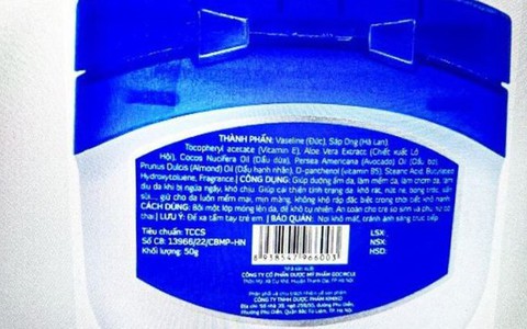 Thu hồi trên toàn quốc lô sản phẩm Vaseline Vitamin E không đạt chất lượng