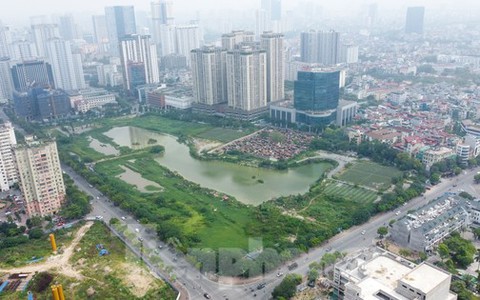 Toàn cảnh công viên hồ điều hoà nghìn tỷ ở Thủ đô bỏ hoang sau nhiều năm được khởi công