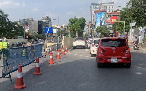 Tháo rào trên đường Kim Mã sau gần 3 năm thi công ga ngầm đường sắt Nhổn - ga Hà Nội