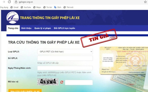 Cảnh báo nhiều website giả mạo tra cứu GPLX