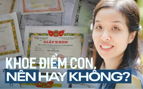 Có nên khoe điểm của con trên mạng xã hội?