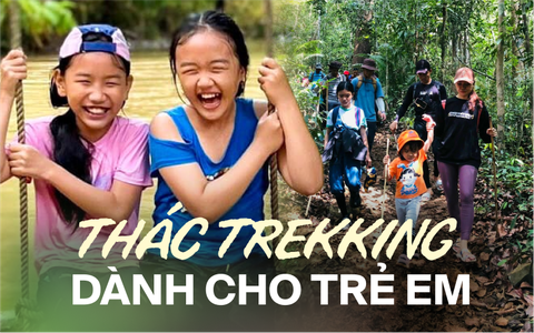 Các gia đình trẻ làm mới kỳ nghỉ hè bằng cách trekking thác Lưu Ly gần TP.HCM