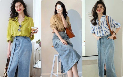 Chân váy denim + sơ mi: Cặp đôi hack tuổi vi diệu cho nàng công sở tuổi 30