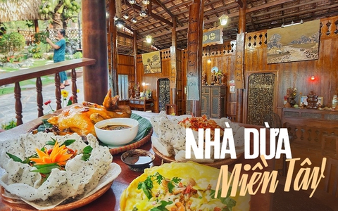 Độc đáo ngôi nhà làm từ 4.000 cây dừa của vợ chồng "đại gia" miền Tây, cho khách ở qua đêm trải nghiệm nếp sống xưa