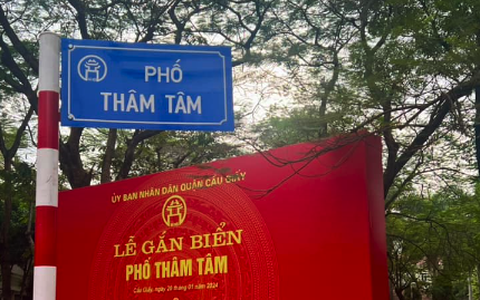 Hà Nội gắn biển tên phố Thâm Tâm